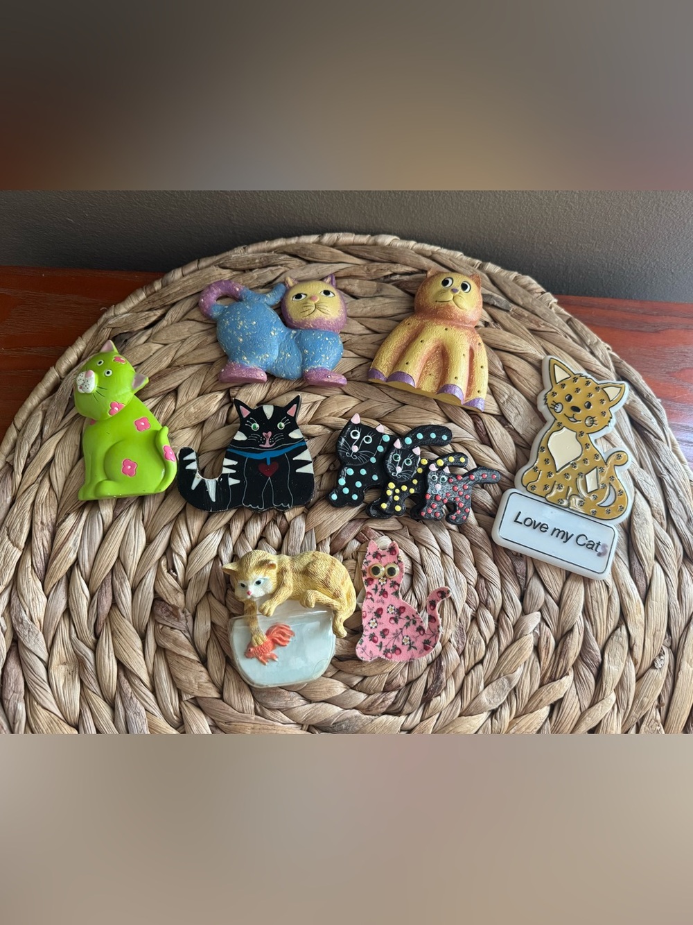 8 Vintage 90’s Cat Fridge Magnets - Vintage Magnet Set
